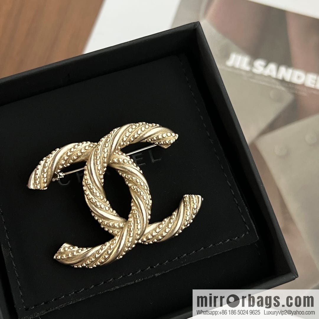 Chanel gold double c brooch