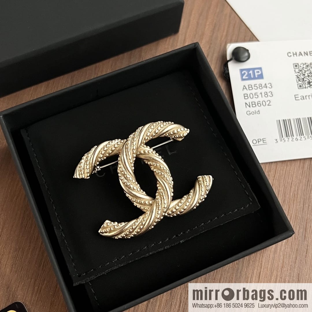 Chanel gold double c brooch