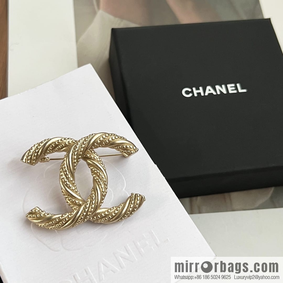 Chanel gold double c brooch