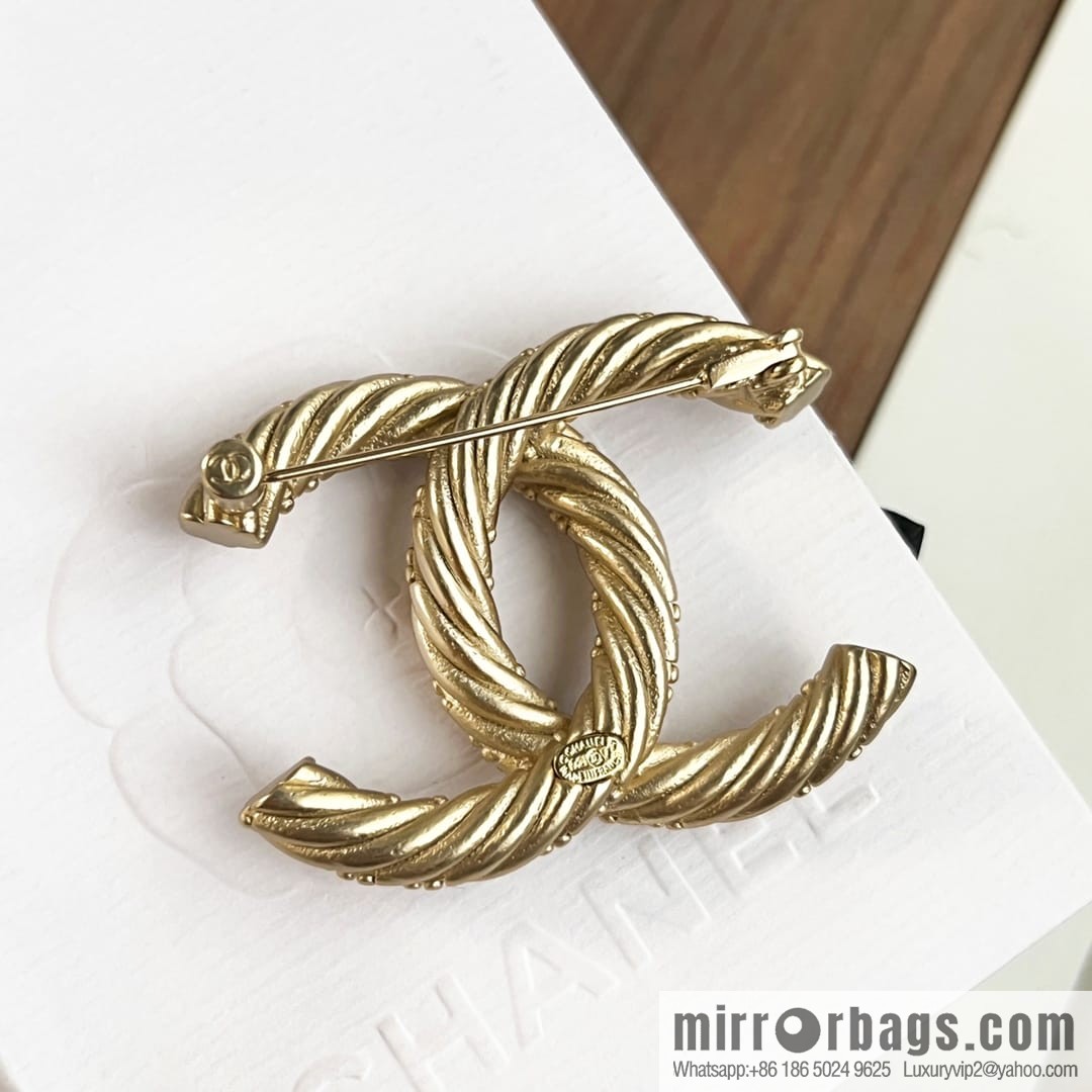Chanel gold double c brooch
