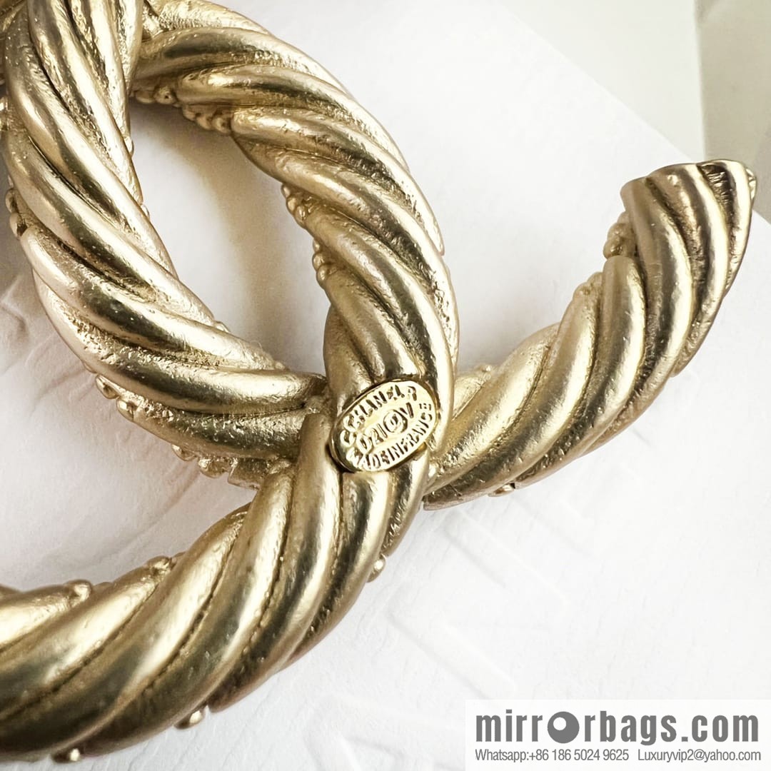 Chanel gold double c brooch