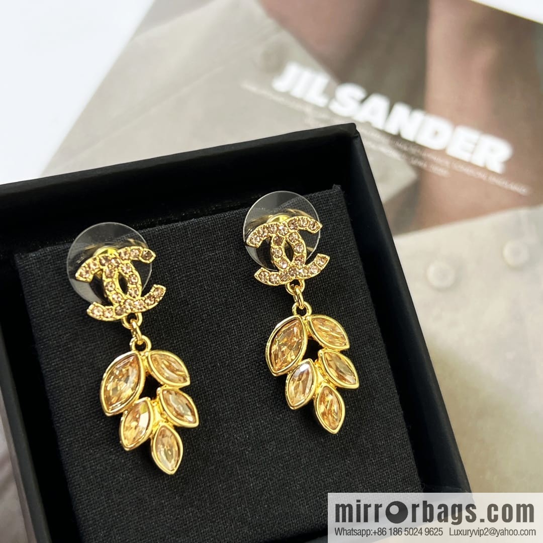 New ☑️ Chanel double c wheat stud earrings