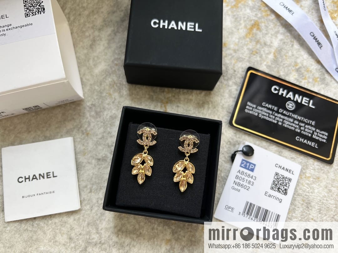New ☑️ Chanel double c wheat stud earrings