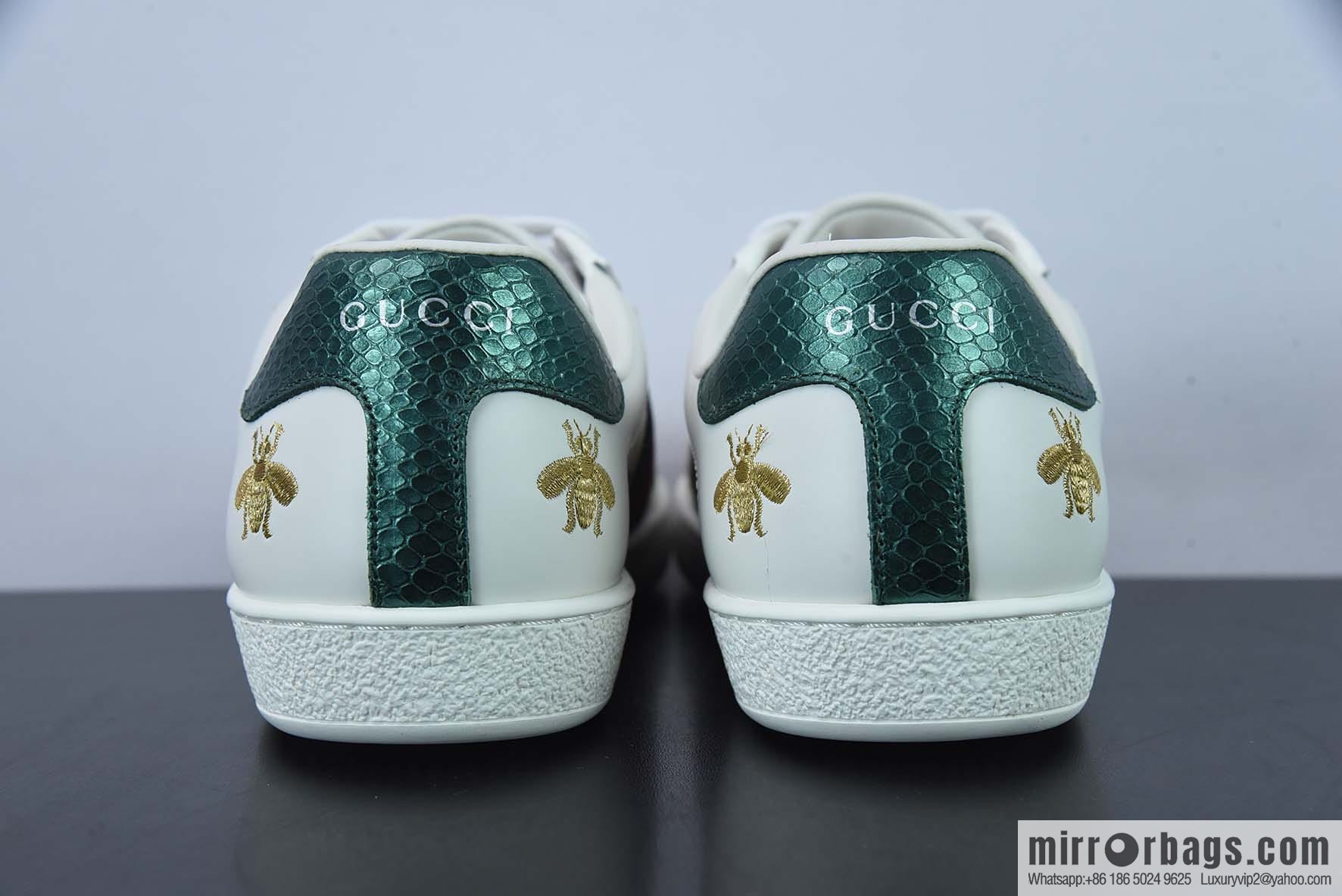 Gucci Gucci white shoes series, classic little bee low-top casual board shoes
