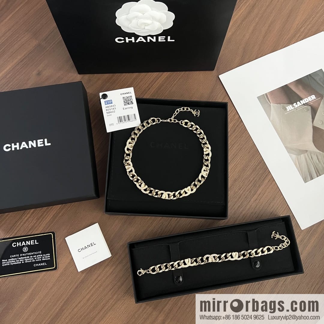 New ☑️ Chanel semi-double c chain strap bracelet necklace