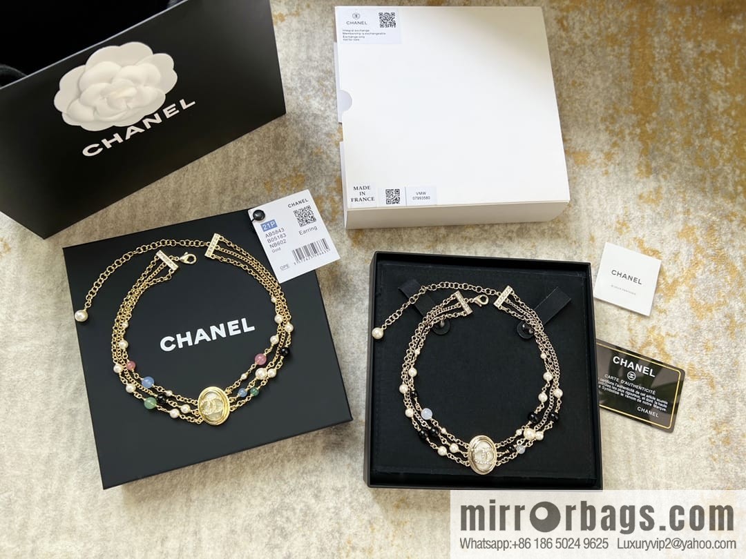 New ☑️ Chanel Double C Oval Triple Pearl Necklace Necklace