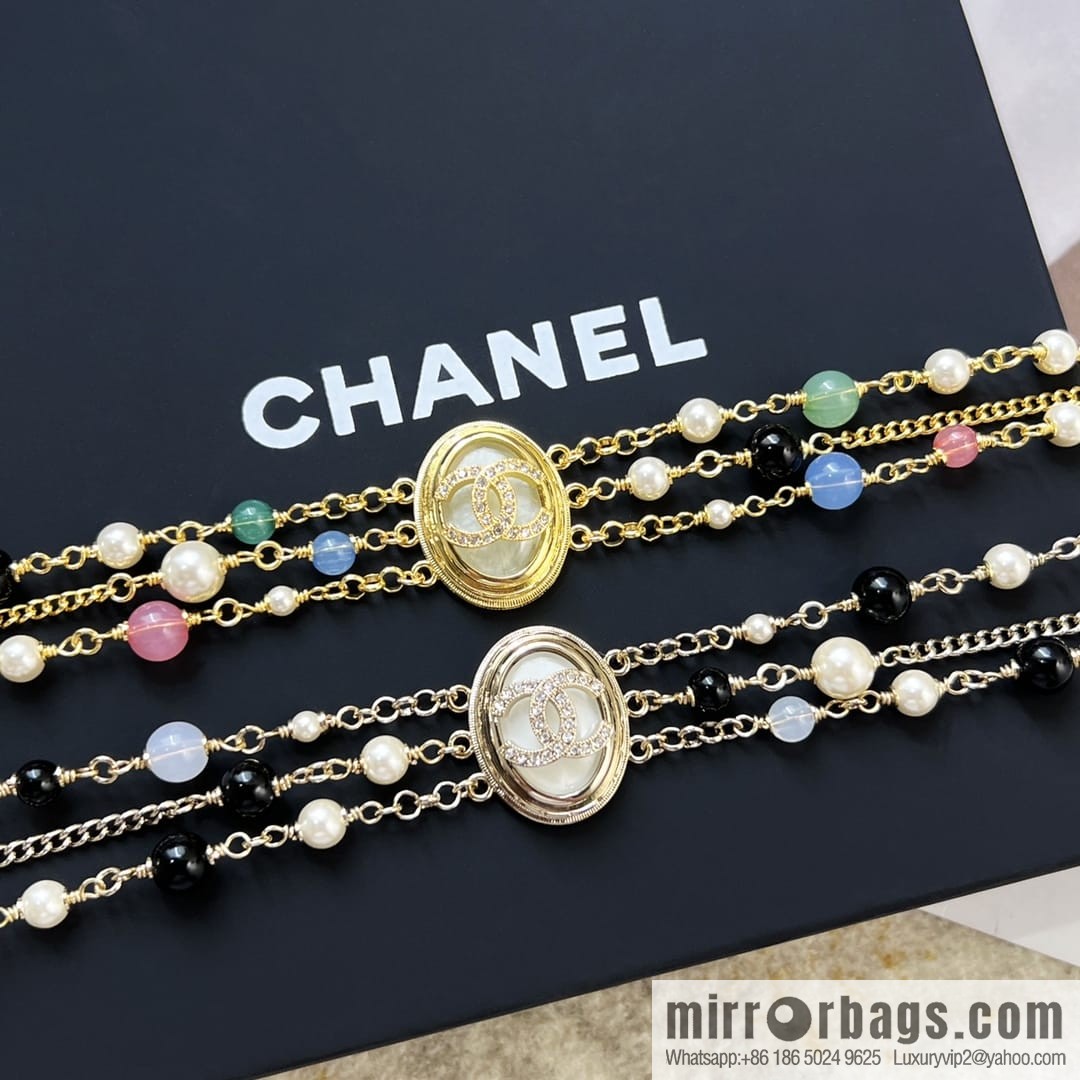 New ☑️ Chanel Double C Oval Triple Pearl Necklace Necklace
