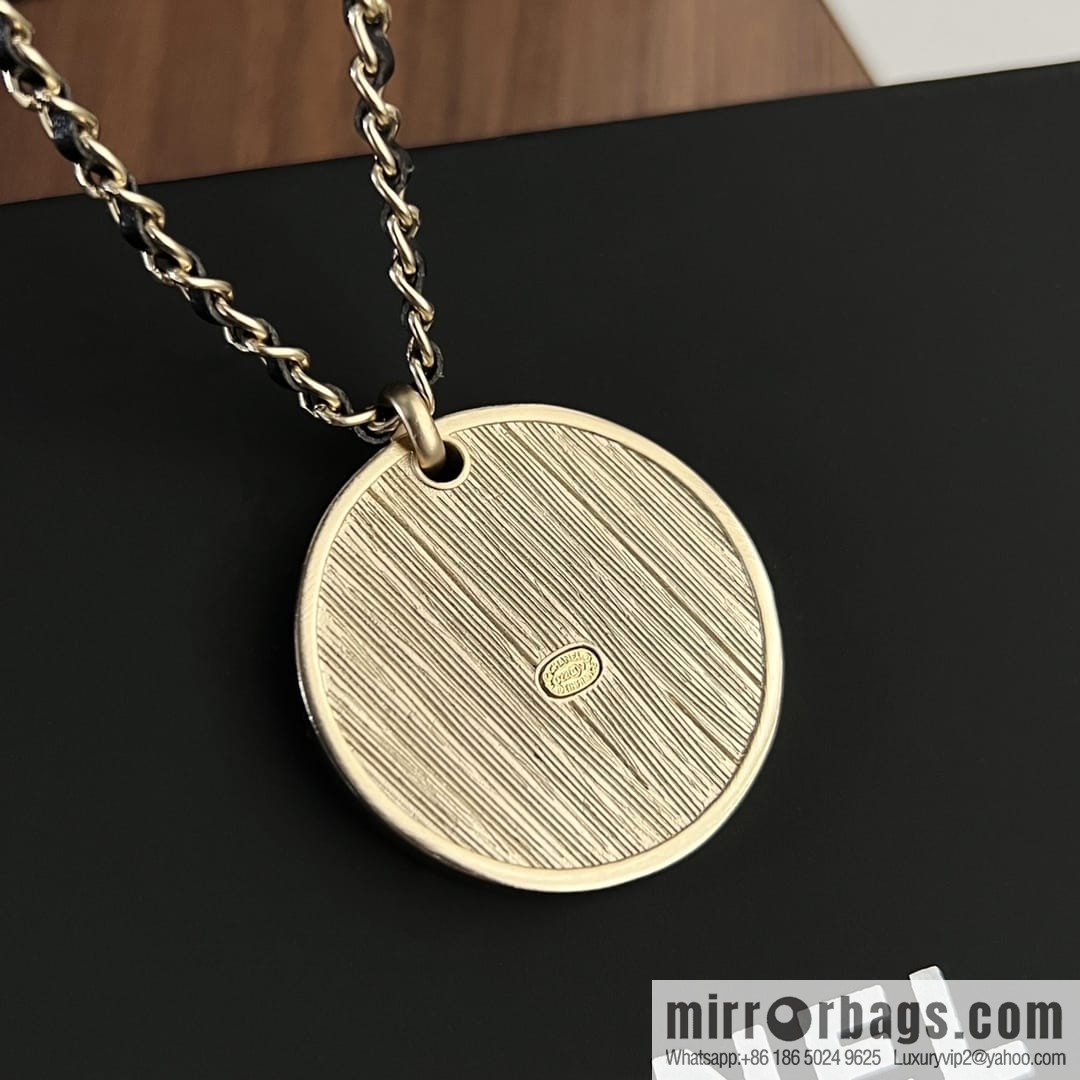 New ☑️ Chanel double c gold round wheat ear necklace sweater chain