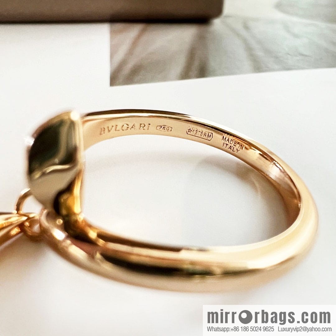 BVLGARI Bulgari classic red chalcedony white fritillary fan ring