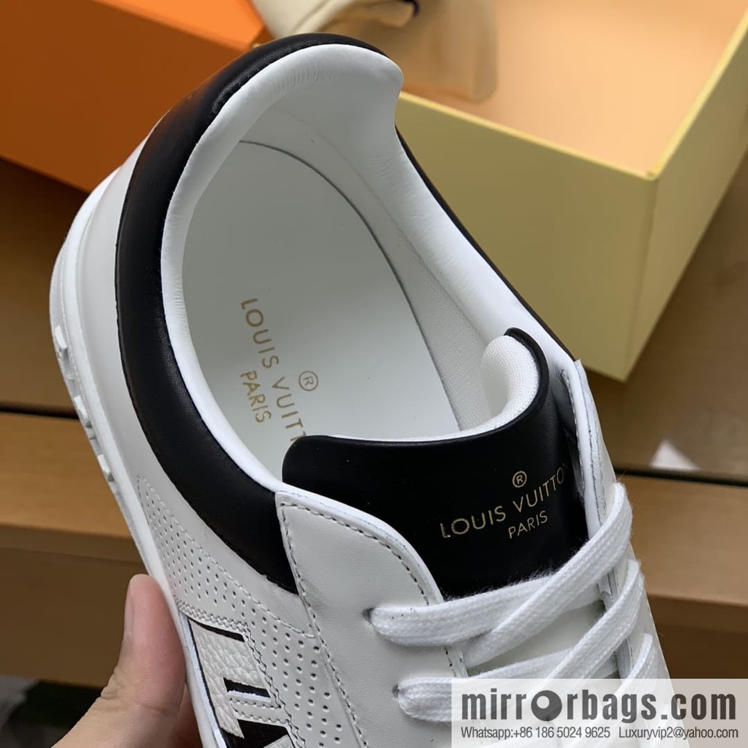 LV/Louis Vuitton White Rubber Outsole Embossed Monogram floral men's sneakers