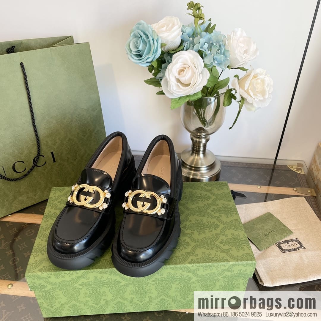 Gucci Gucci Double G Diamond Buckle Thick Bottom Loafers