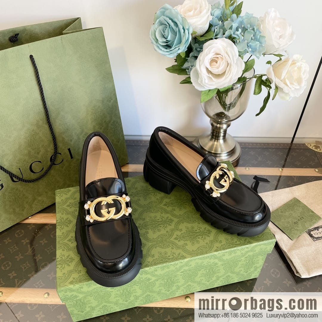 Gucci Gucci Double G Diamond Buckle Thick Bottom Loafers