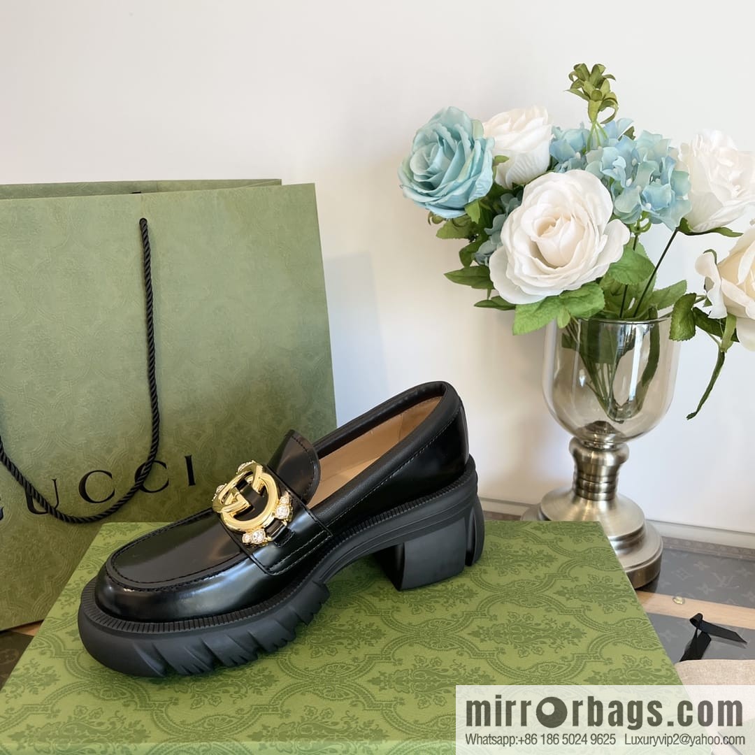 Gucci Gucci Double G Diamond Buckle Thick Bottom Loafers