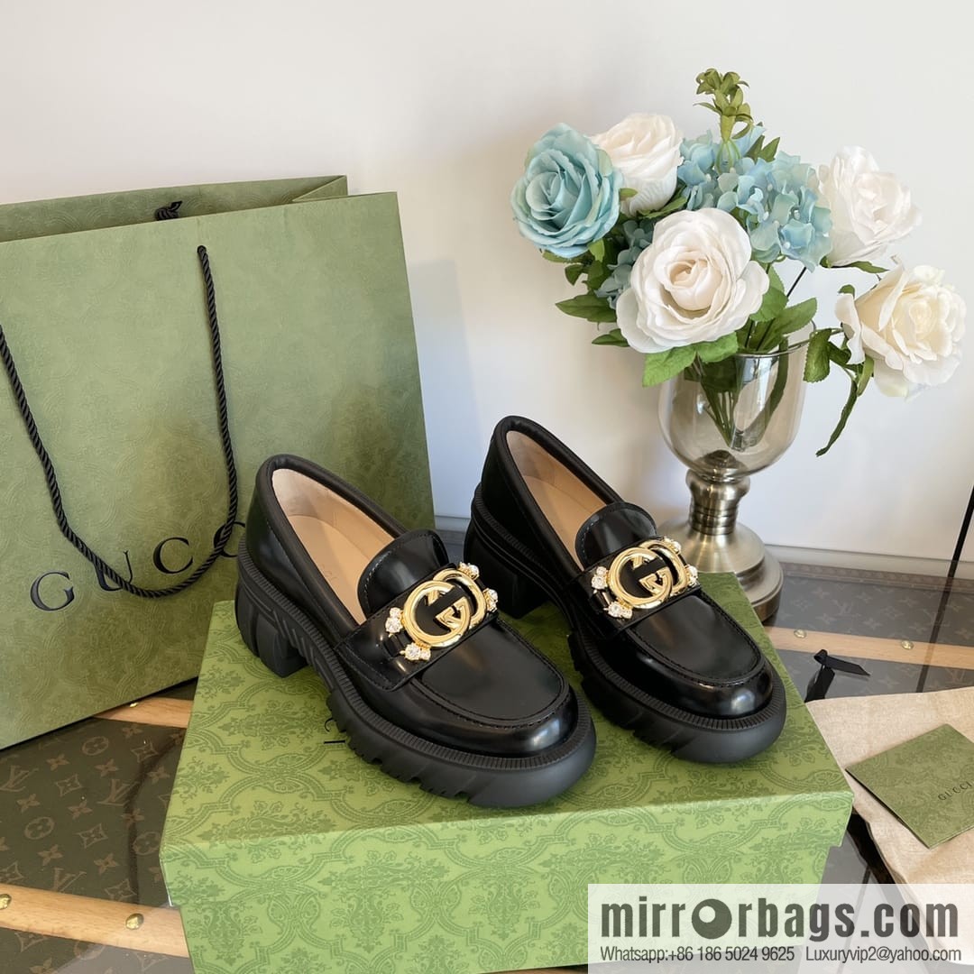 Gucci Gucci Double G Diamond Buckle Thick Bottom Loafers
