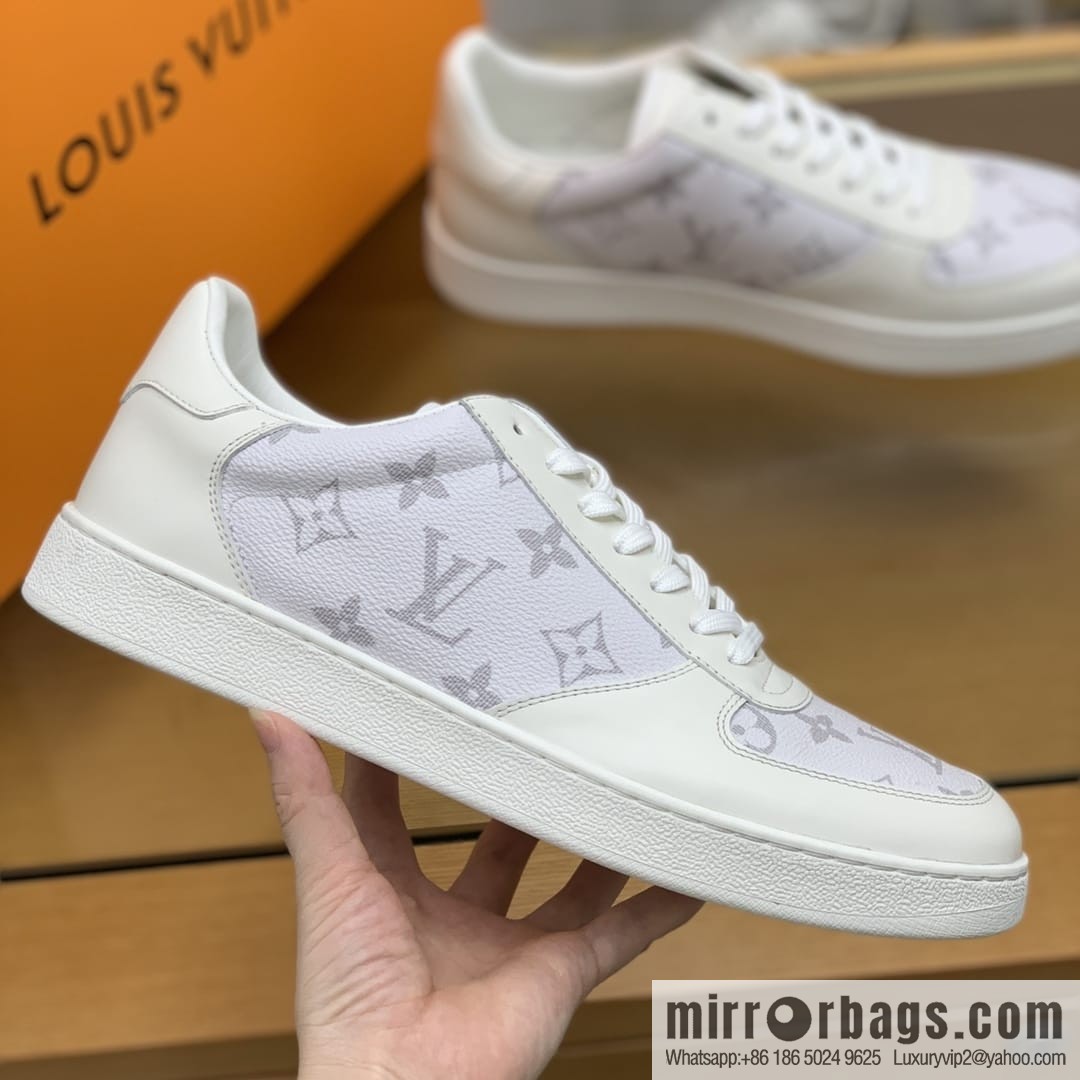 LV/Louis Vuitton men's casual shoes with leather patchwork