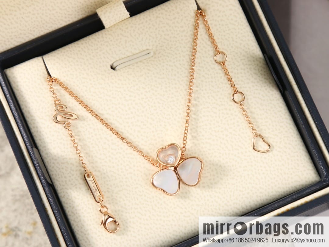 Chopard HAPPY HEARTS three love white shell necklace