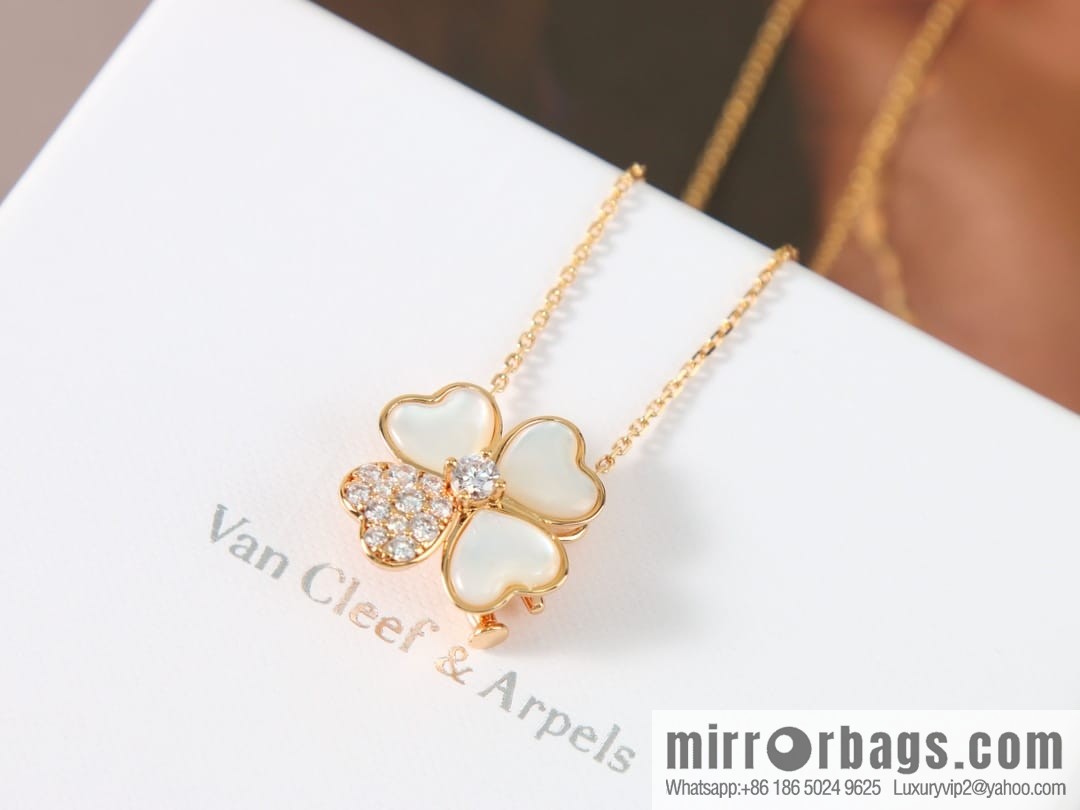 Van Cleef & Arpels cosmos four-leaf clover fritillary necklace