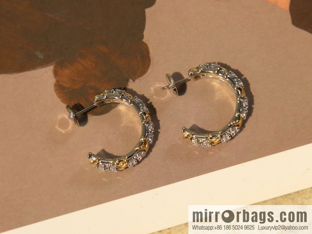 New ☑️ TIFFANY & Co. Tiffany & Co. Color separation cross stud earrings