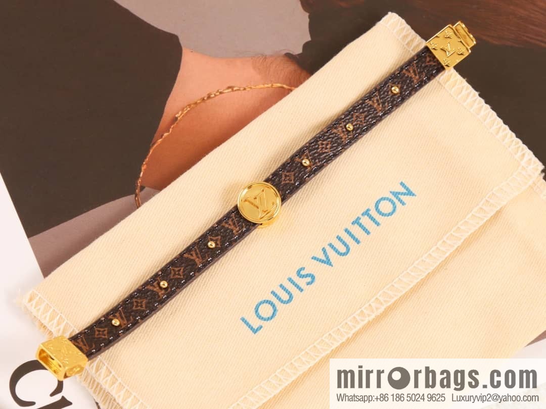 Louis Vuitton Double-sided denim monogram leather rope bracelet