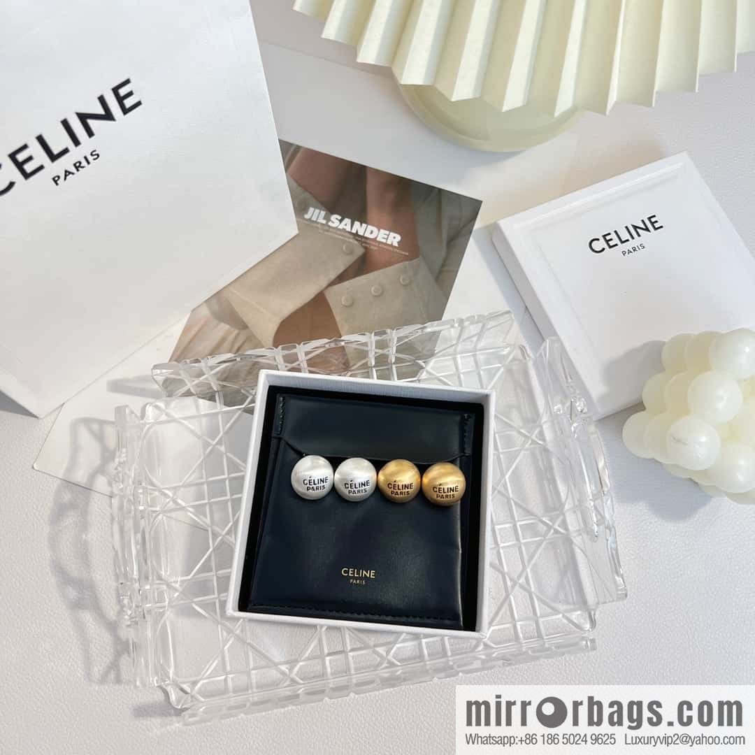New ☑️ Celine round letter stud earrings