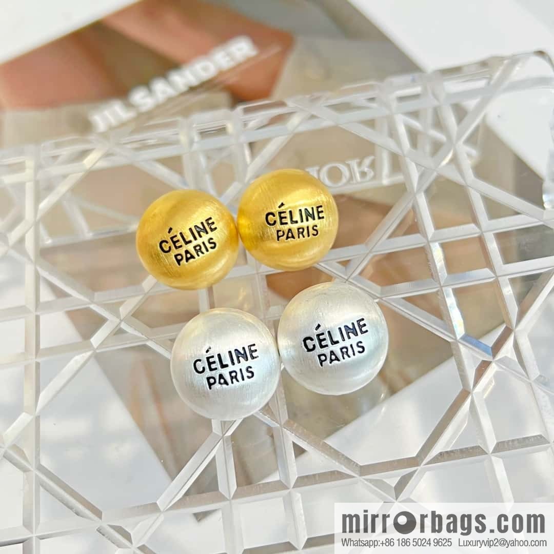 New ☑️ Celine round letter stud earrings