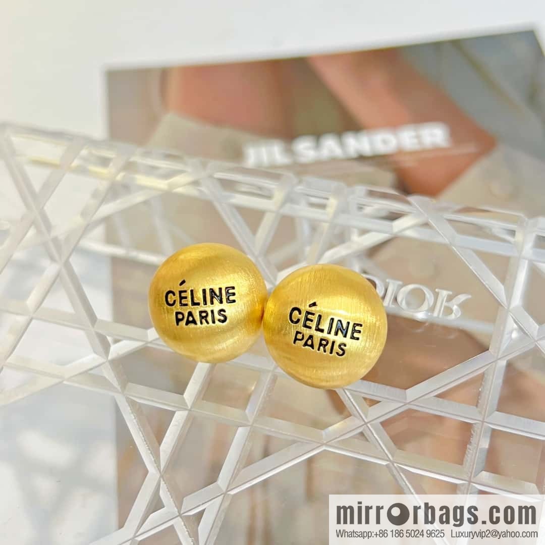 New ☑️ Celine round letter stud earrings