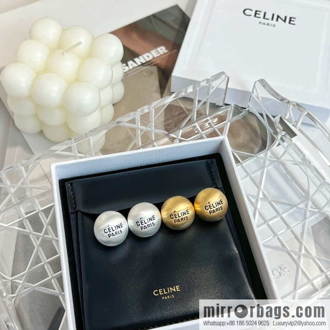 New ☑️ Celine round letter stud earrings