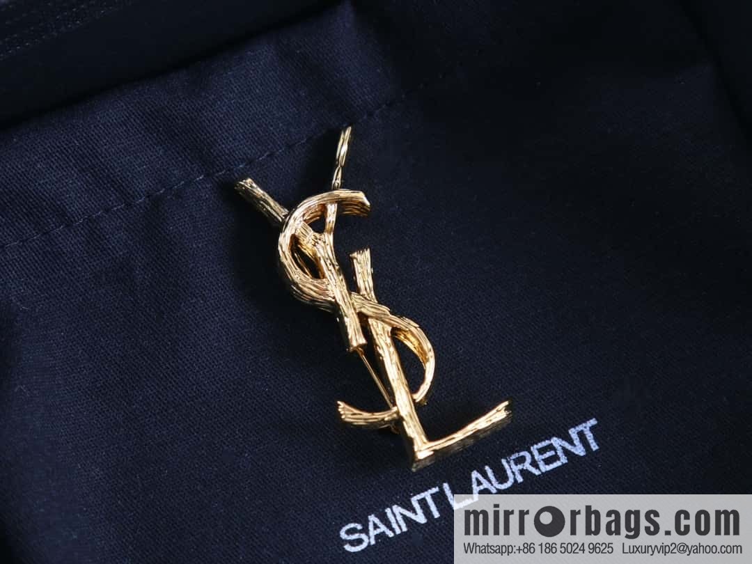 Saint Laurent gold YSL brooch