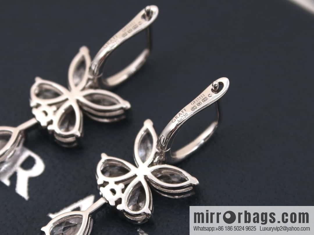 GRAFF Pear-shaped diamond butterfly earrings