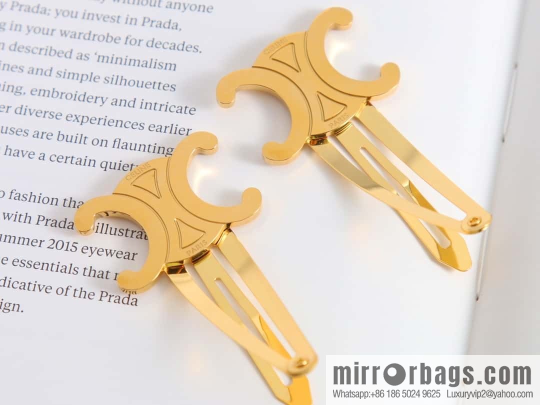 Celine gold silver Arc de Triomphe hairpin hairpin