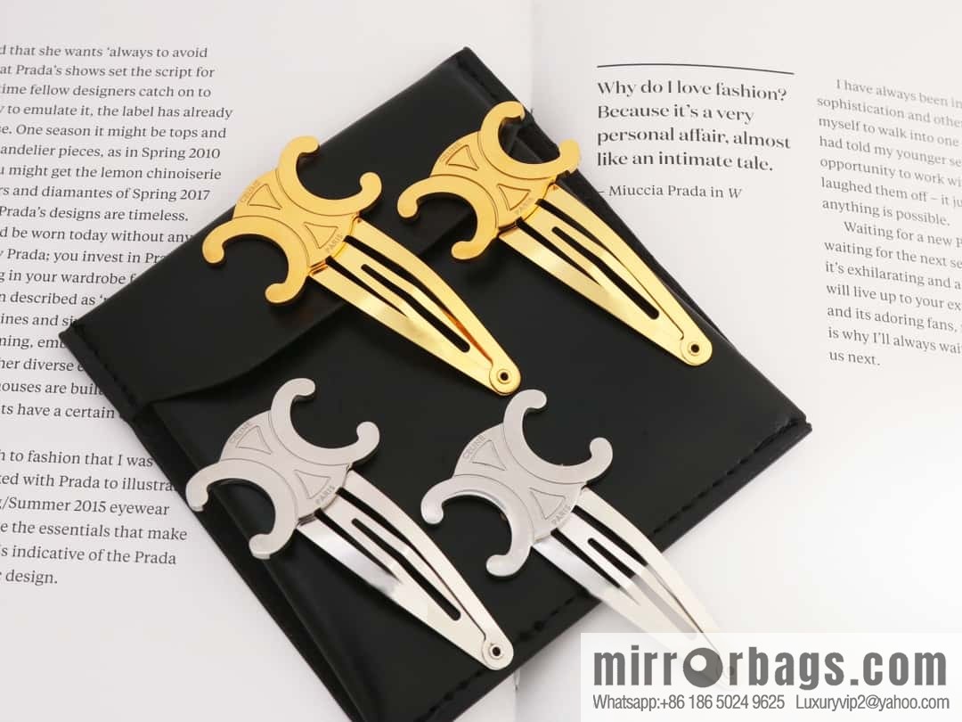 Celine gold silver Arc de Triomphe hairpin hairpin