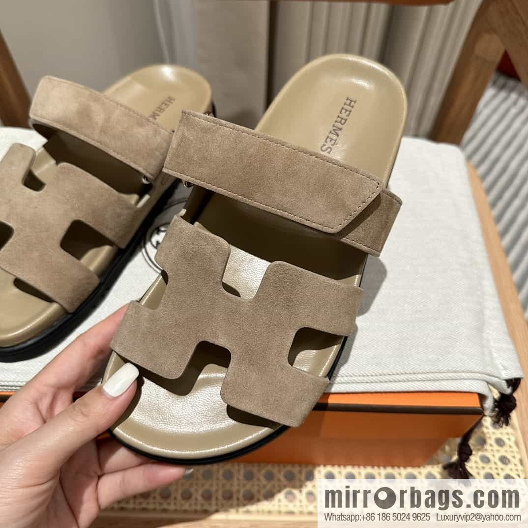 Hermes Hermès imported Italian European original A ➕ leather outsole women's sandals