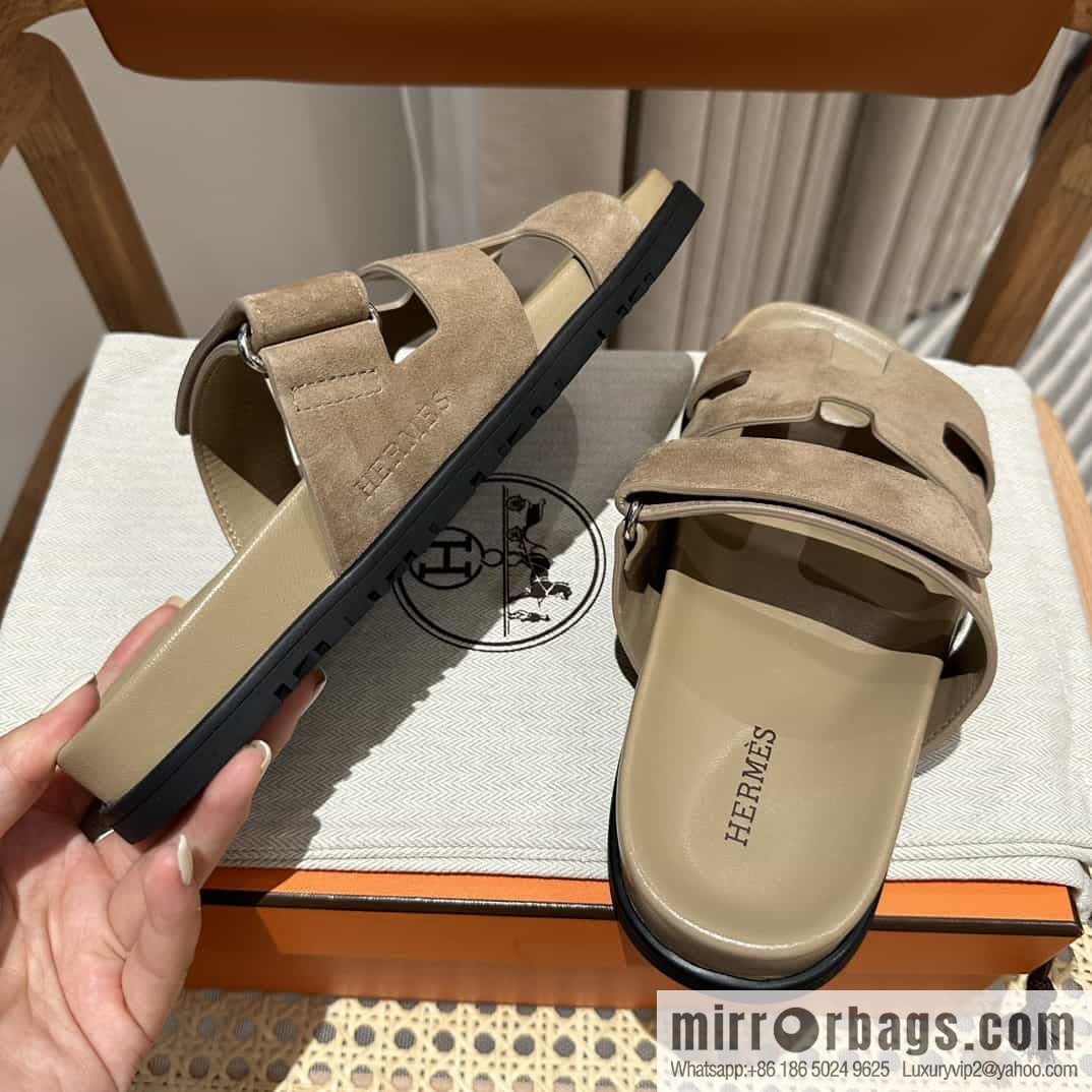 Hermes Hermès imported Italian European original A ➕ leather outsole women's sandals