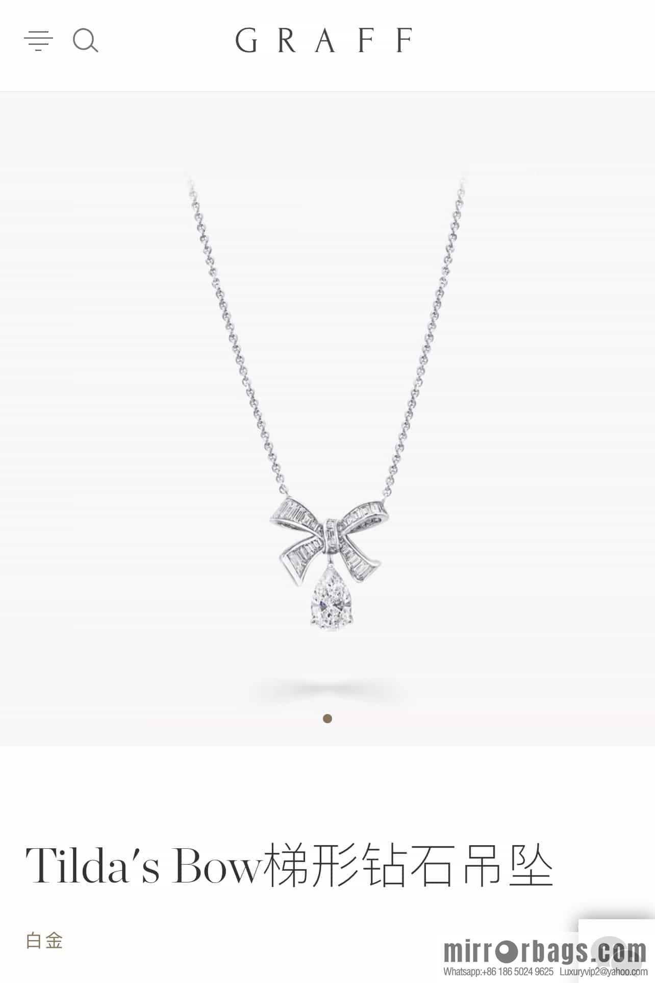 GRAFF Tilda's Bow Drop necklace