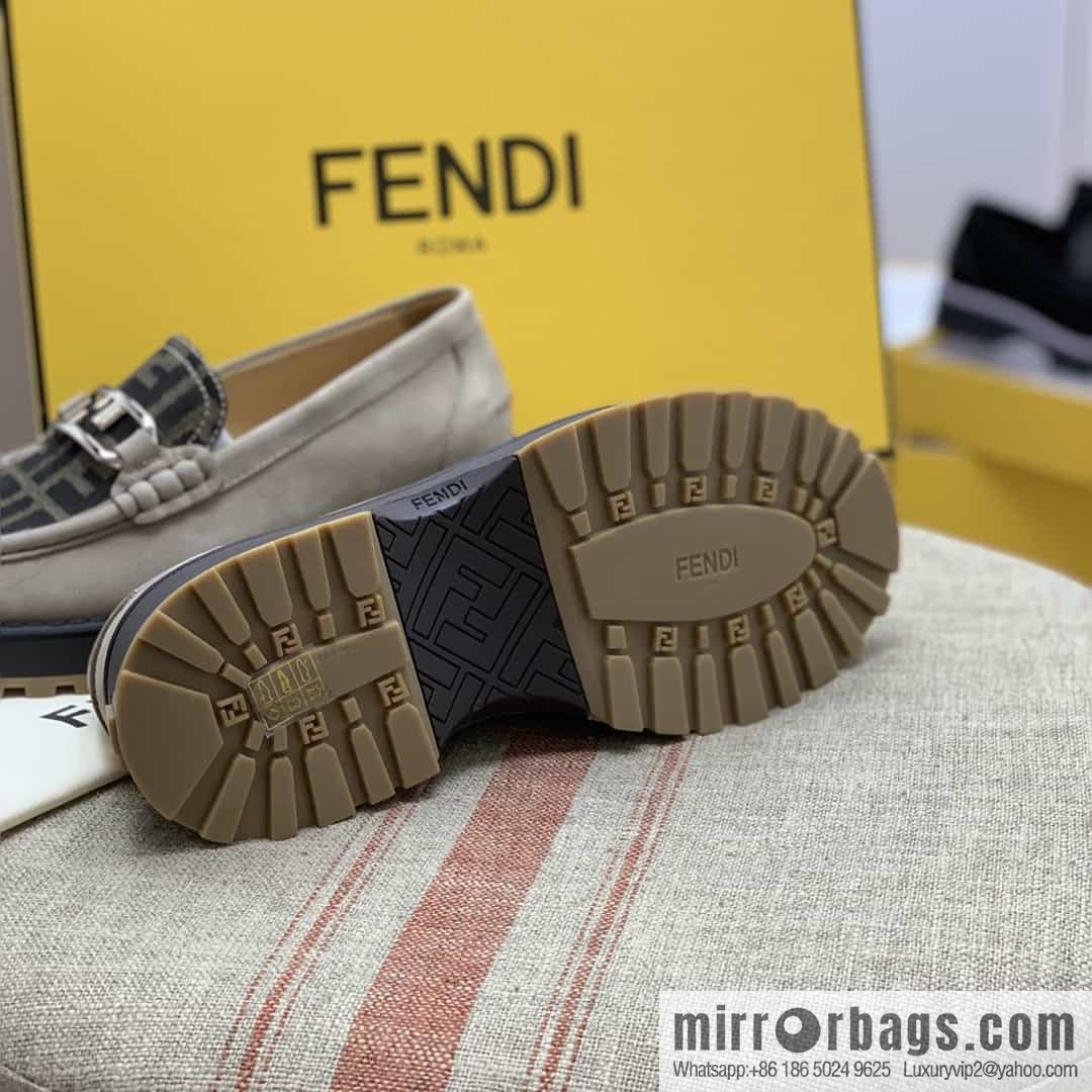 Fendi, men's loafers made of beef leather
