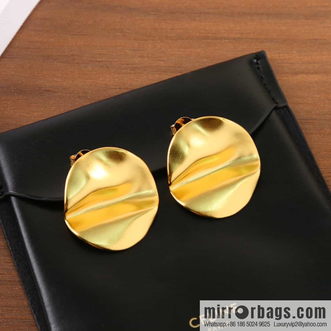 New ☑️ Celine Convex Gold Stud Earrings