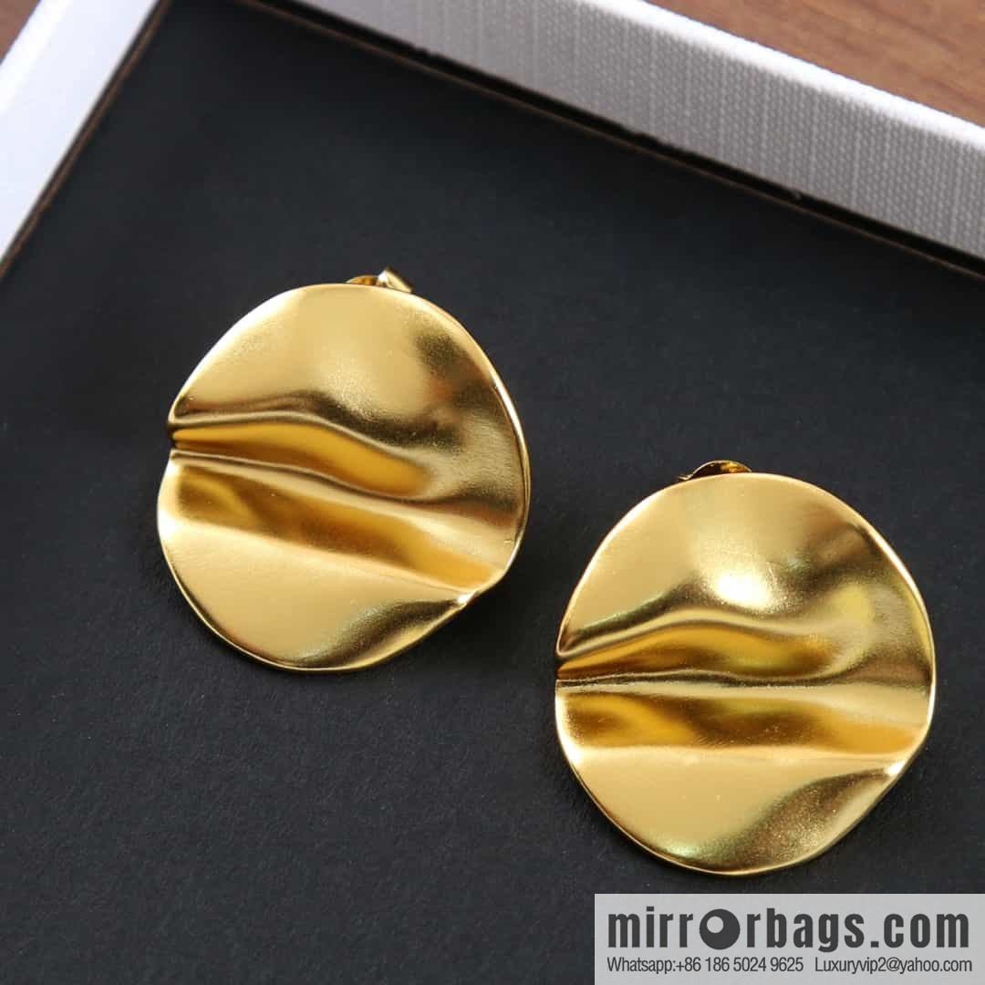 New ☑️ Celine Convex Gold Stud Earrings
