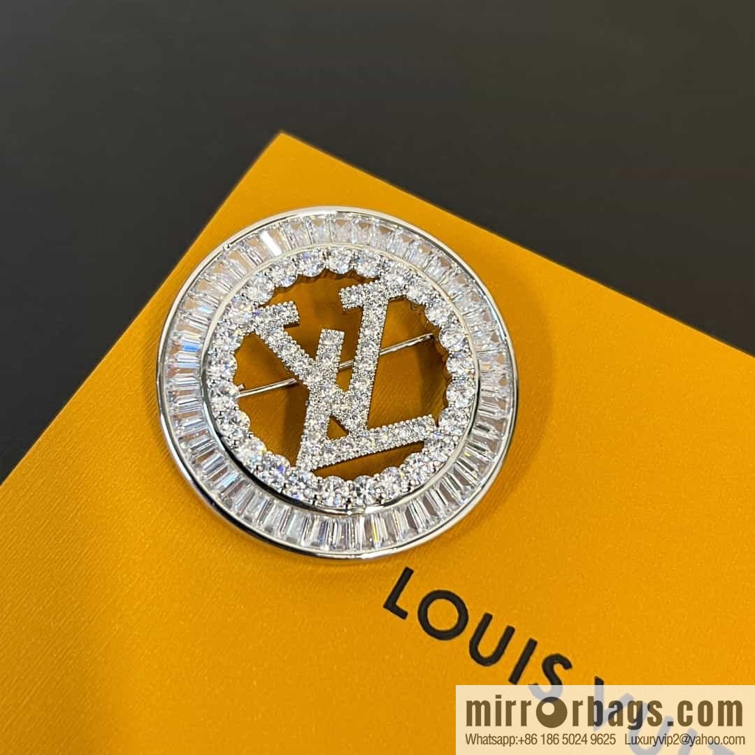 Louis Vuitton Medieval Full Diamond LV Letter Brooch