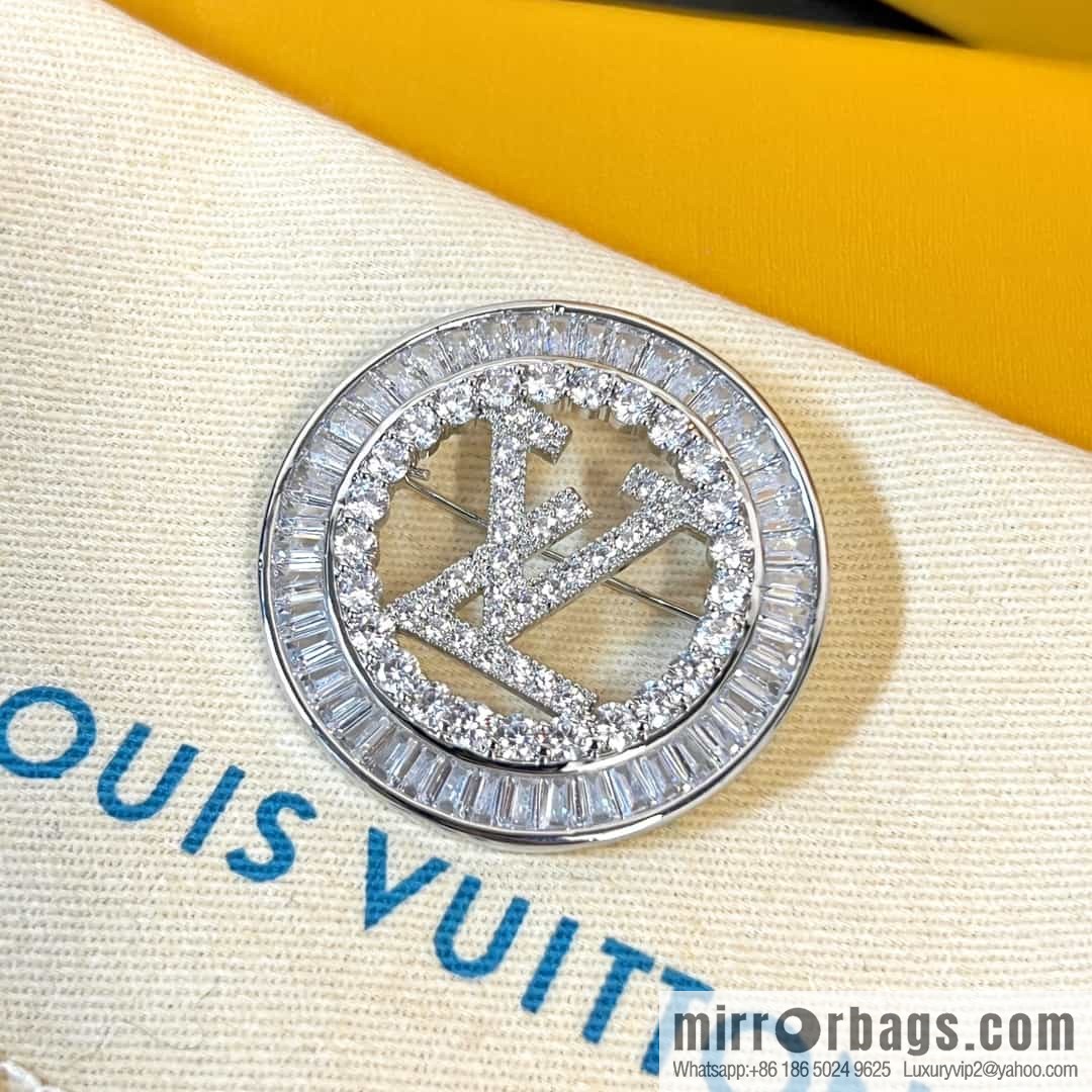 Louis Vuitton Medieval Full Diamond LV Letter Brooch