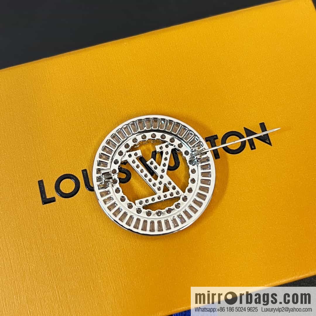 Louis Vuitton Medieval Full Diamond LV Letter Brooch