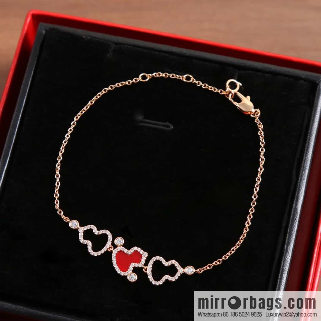 Qeelin Unicorn Hollow Full Diamond Agate Malachite Bracelet