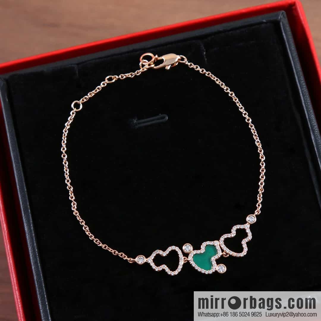 Qeelin Unicorn Hollow Full Diamond Agate Malachite Bracelet