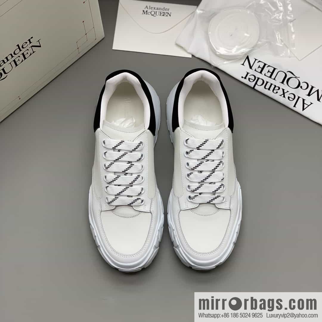 Alexander McQueen with leather heel black patchwork His & Hers sneakers