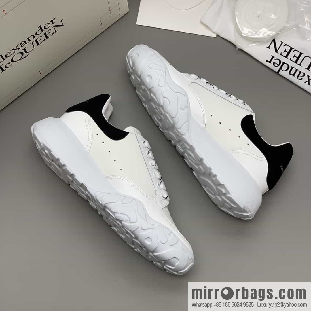 Alexander McQueen with leather heel black patchwork His & Hers sneakers