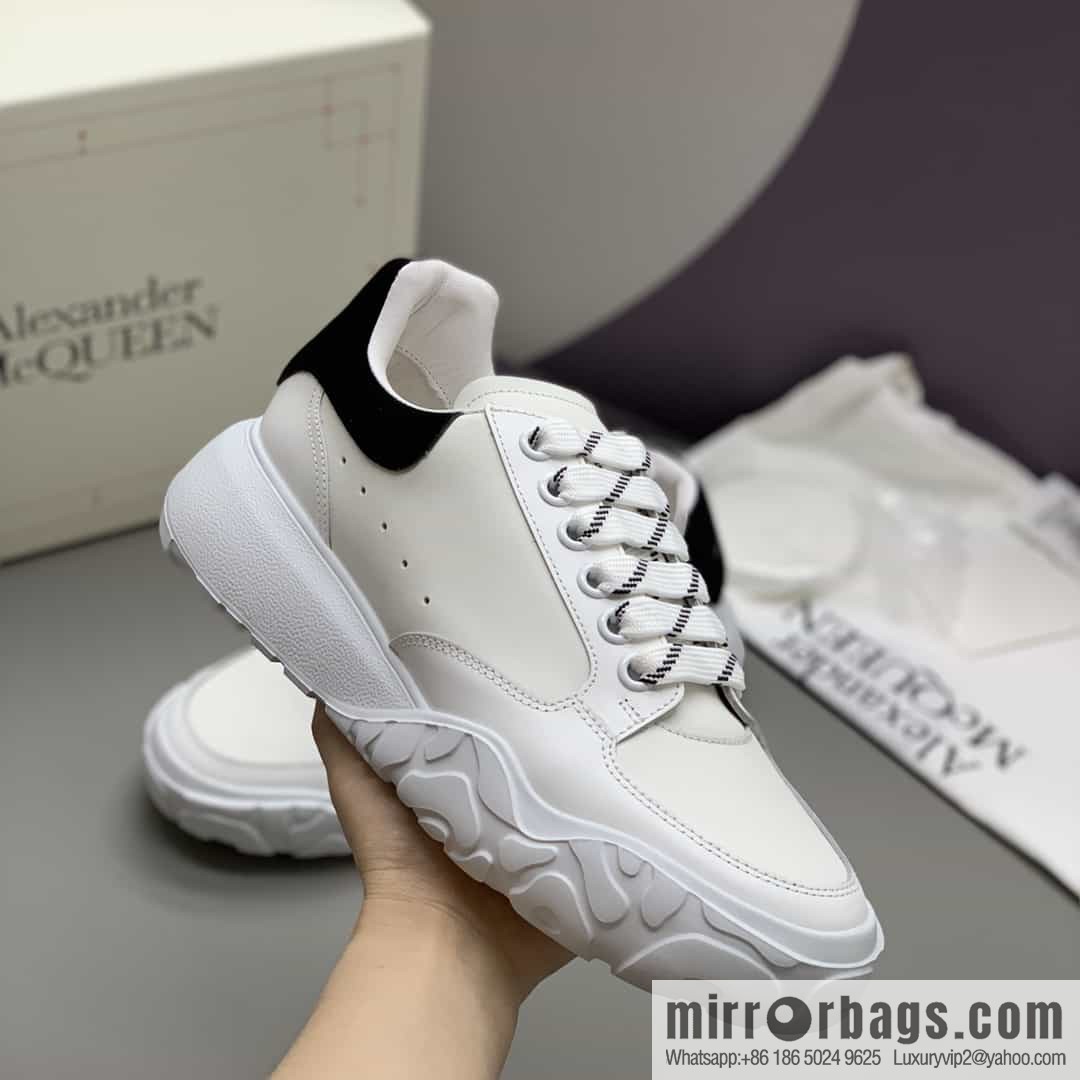 Alexander McQueen with leather heel black patchwork His & Hers sneakers