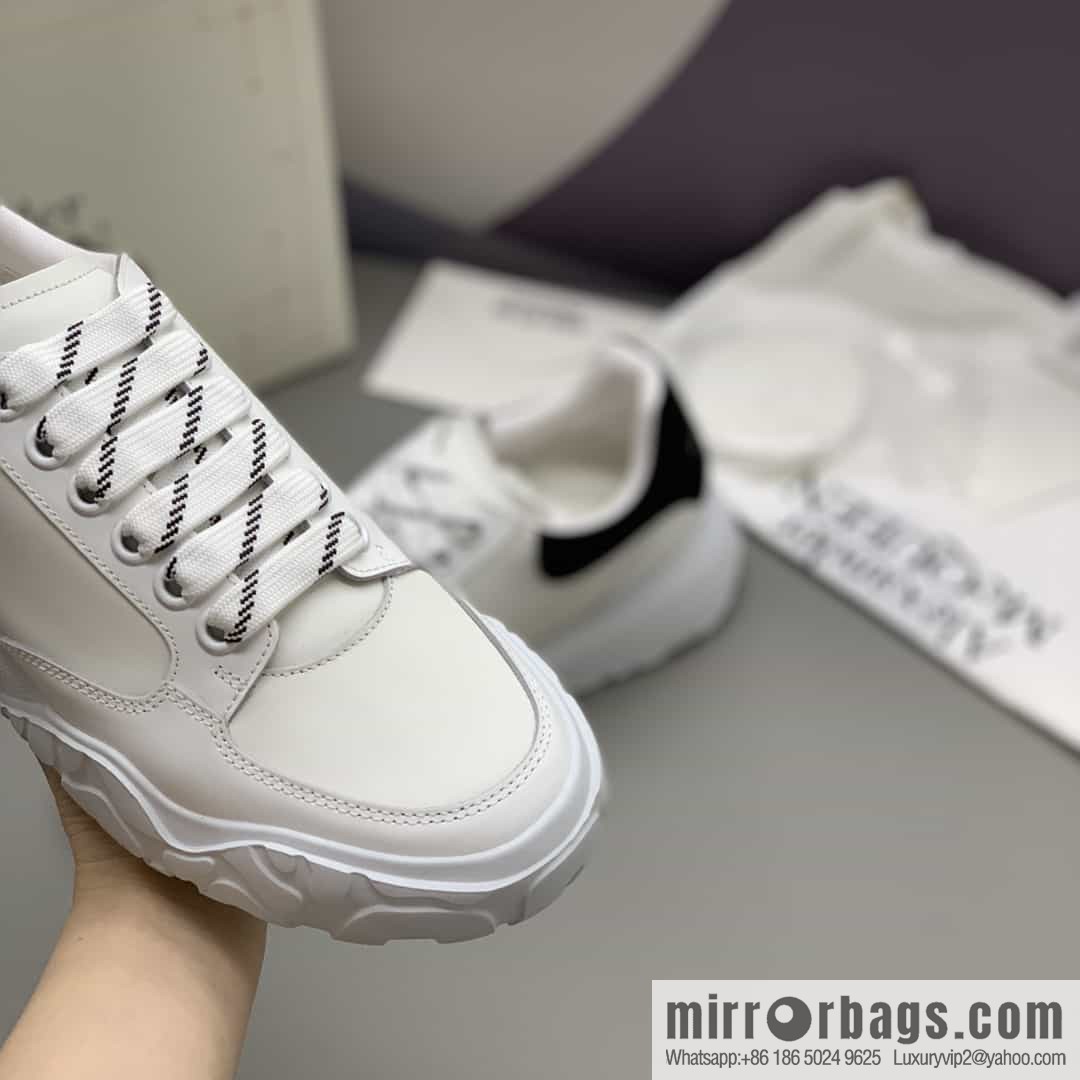 Alexander McQueen with leather heel black patchwork His & Hers sneakers