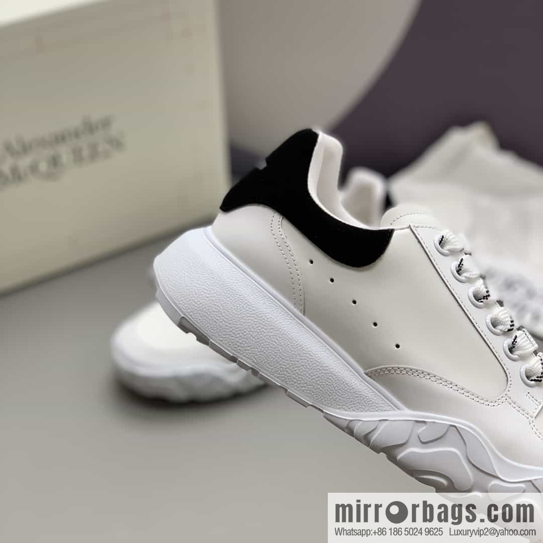 Alexander McQueen with leather heel black patchwork His & Hers sneakers