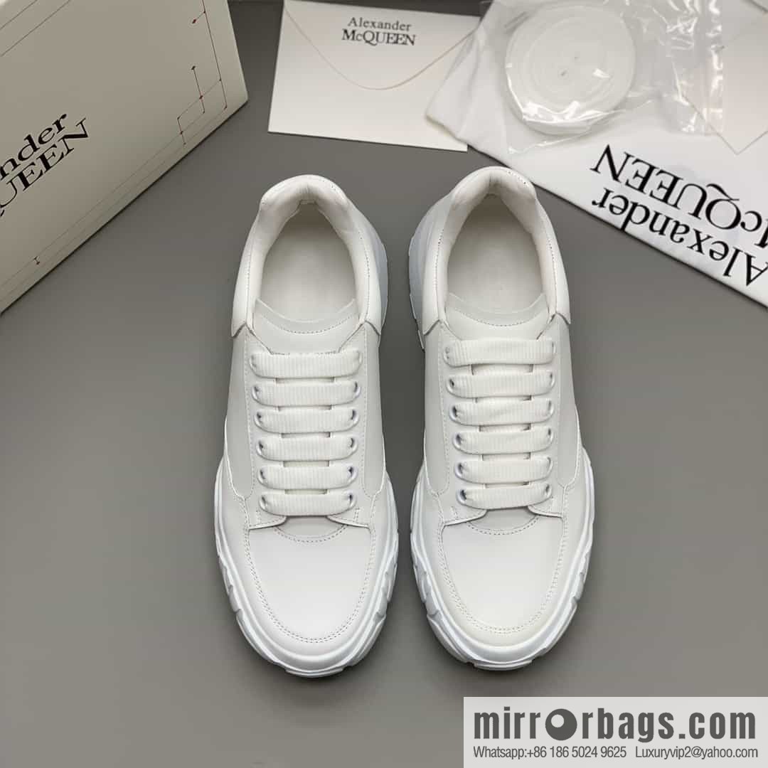 Alexander McQueen with leather heels and leather patchwork His & Hers sneakers