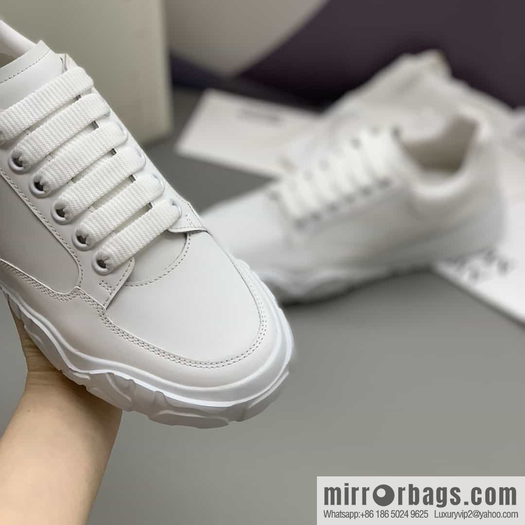 Alexander McQueen with leather heels and leather patchwork His & Hers sneakers