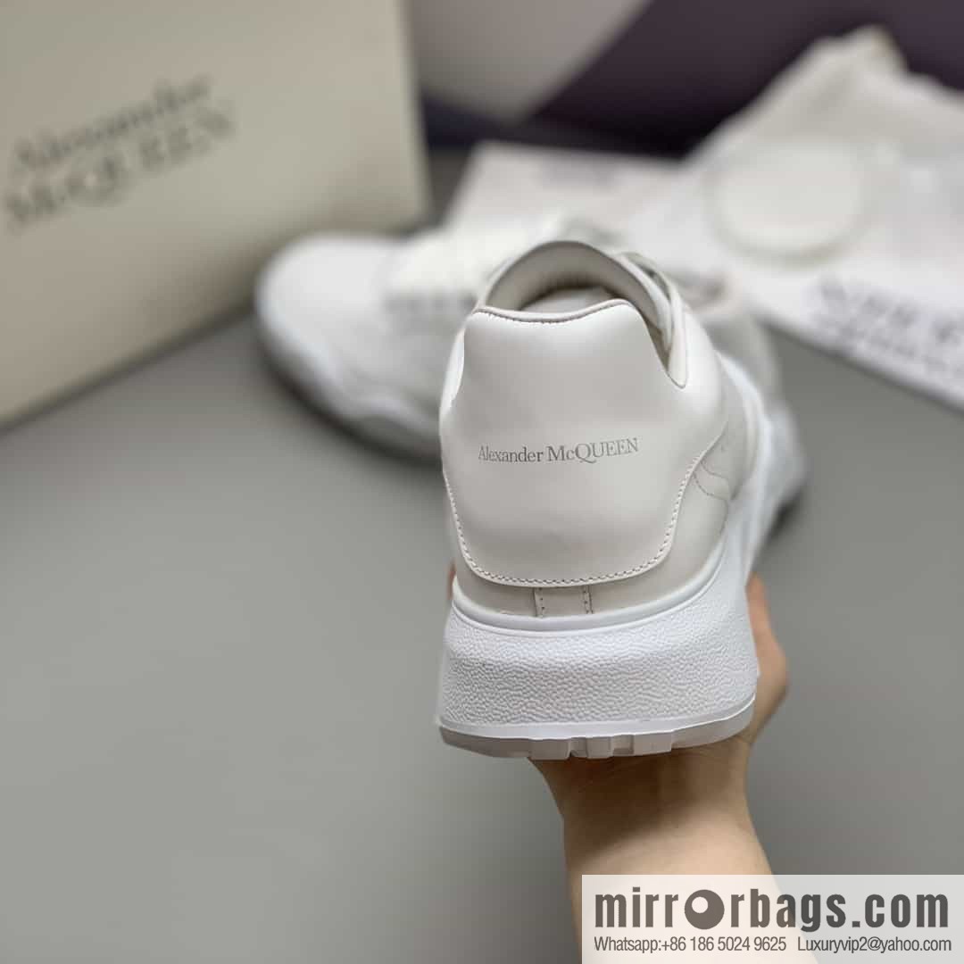 Alexander McQueen with leather heels and leather patchwork His & Hers sneakers